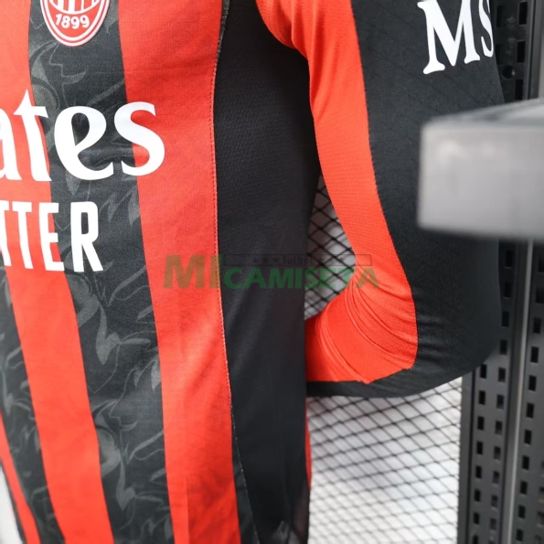 Camiseta AC Milan Primera Equipación 2025/2026 ML Rojo/Negro (EDICIÓN JUGADOR)