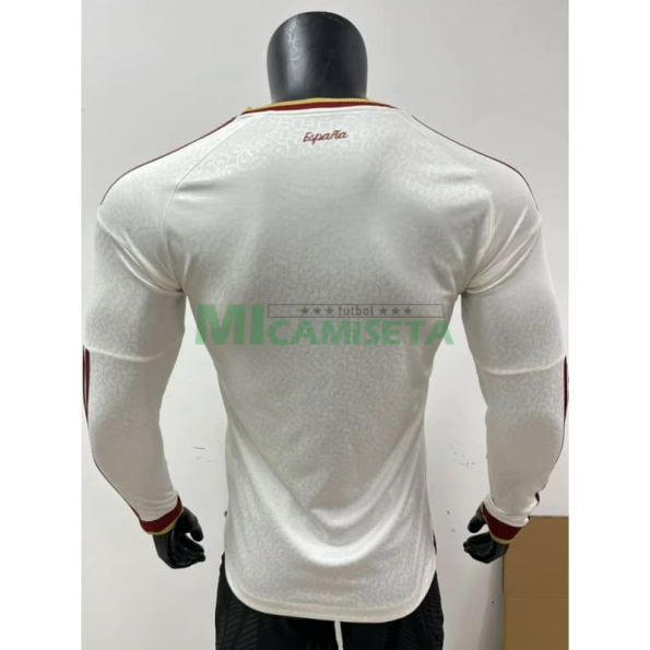 Camiseta España Segunda Equipación Mundial 2026 ML Blanco 2 Estrellas (EDICIÓN JUGADOR)