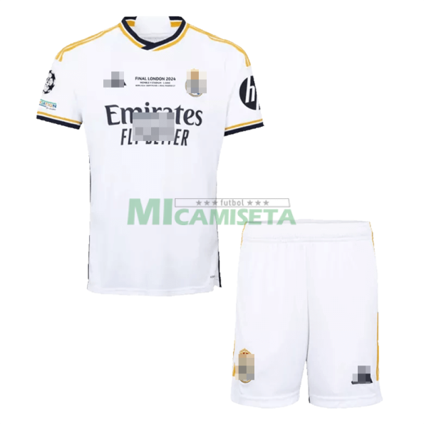 Camiseta Real Madrid UCL Final Primera Equipación 2023/2024 Niño Kit