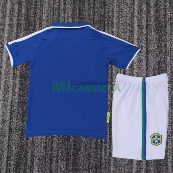 Camiseta Brasil Segunda Equipación Retro 1997 Azul Niño Kit