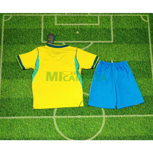 Camiseta Brasil Primera Equipación Mundial 2026 Amarillo Niño Kit