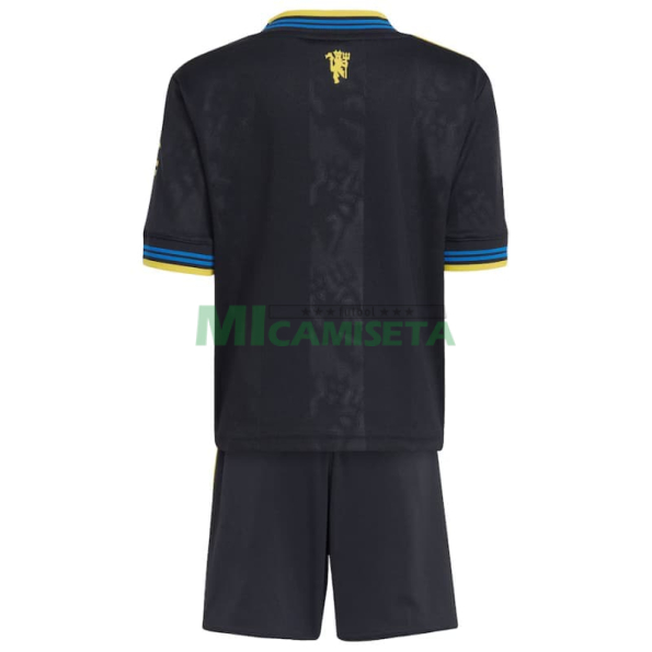 Camiseta Manchester United Tercera Equipación 2025/2026 Negro Niño Kit
