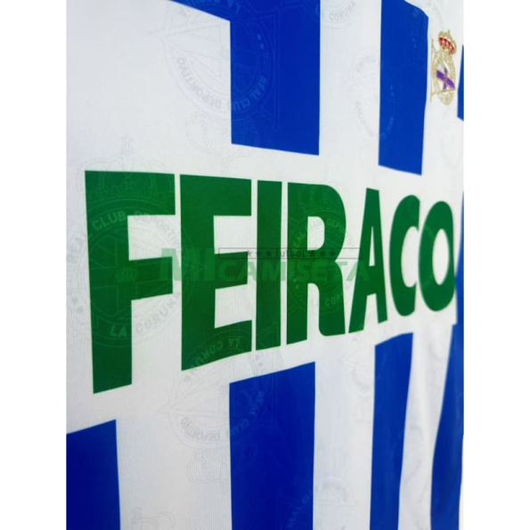 Camiseta Deportivo de La Coruña Primera Equipación Retro 1994/95 Blanco/Azul