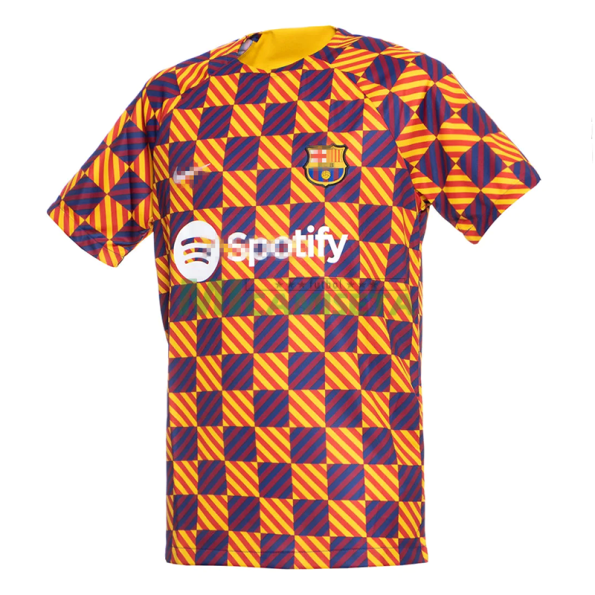 Camiseta Barcelona 2022/2023 Pre-Match Amarillo/Rojo (EDICIÓN JUGADOR)