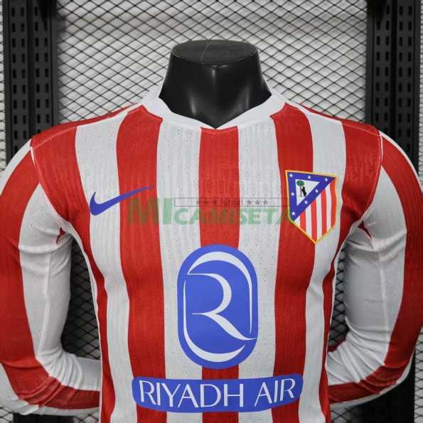 Camiseta Atlético de Madrid Primera Equipación 2025/2026 ML Rojo/Blanco (EDICIÓN JUGADOR)