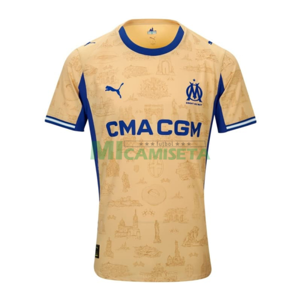 Camiseta Olympique Marsella Cuarta Equipación 2025/2026 Oro/Azul