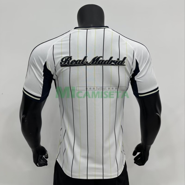 Camiseta Real Madrid 2025/2026 Baseball Shirt Blanco/Azul Marino (EDICIÓN JUGADOR)