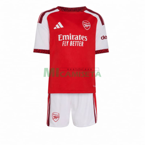 Camiseta Arsenal Primera Equipación 2026/2027 Rojo/Blanco Niño Kit
