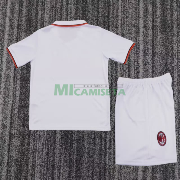 Camiseta AC Milan Segunda Equipación Retro 1993/94 Blanco Niño Kit