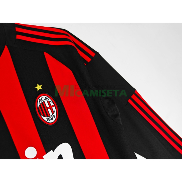 Camiseta AC Milan Primera Equipación Retro 2008/09 ML Rojo/Negro
