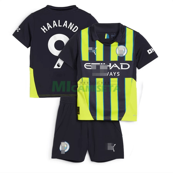 Camiseta Haaland 9 Manchester City 2024/2025 Segunda Equipación Niño Kit