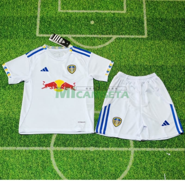Camiseta Leeds United Primera Equipación 2025/2026 Blanco Niño Kit
