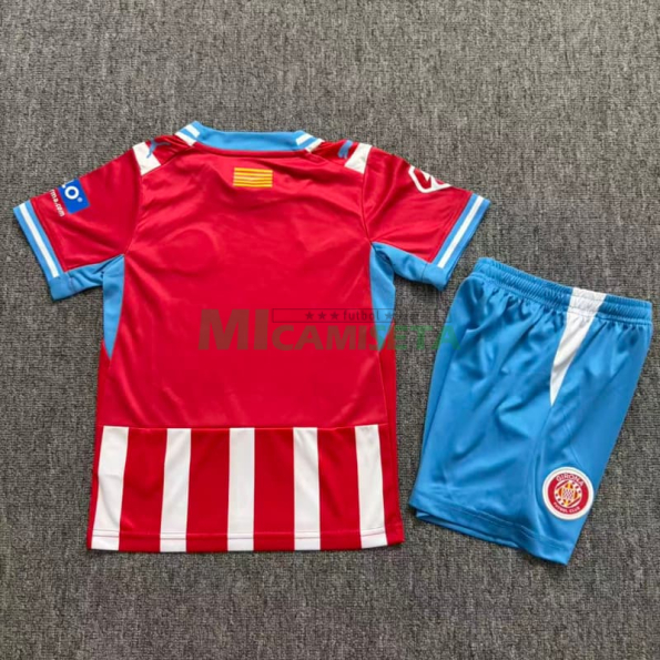 Camiseta Girona Primera Equipación 2026/2027 Rojo/Blanco Niño Kit con Parche La Liga