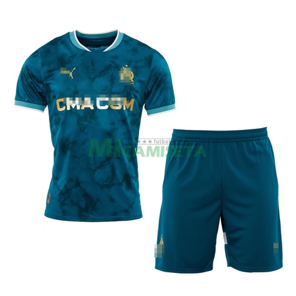 Camiseta Olympique Marsella Segunda Equipación 2024/2025 Niño Kit