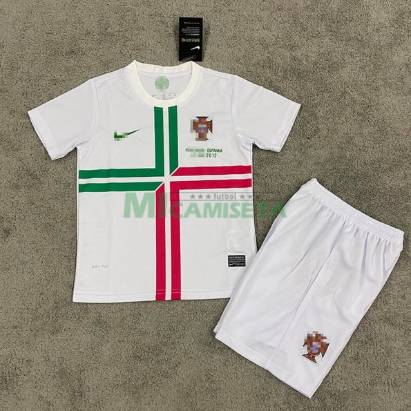 Camiseta Portugal Segunda Equipación Retro 2012 Niño Kit