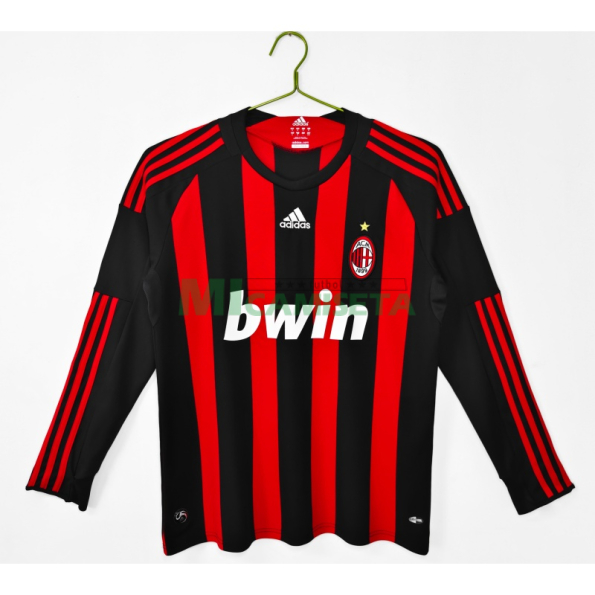 Camiseta AC Milan Primera Equipación Retro 2008/09 ML Rojo/Negro