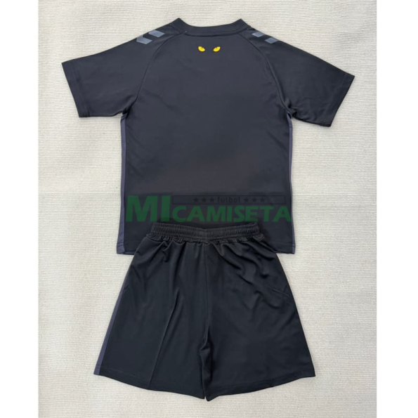 Camiseta Sunderland AFC Tercera Equipación 2025/2026 Negro Niño Kit