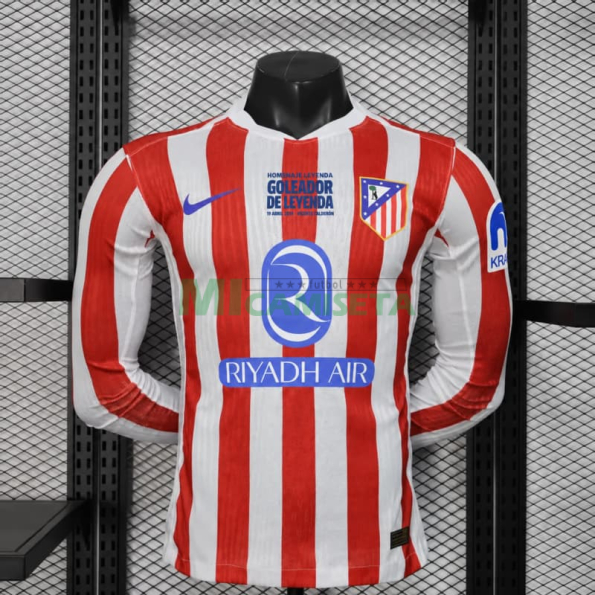 Camiseta Atlético de Madrid Primera Equipación 2025/2026 ML Blanco/Rojo (EDICIÓN JUGADOR)