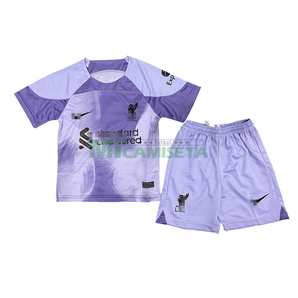 Camiseta De Portero Liverpool 2022/2023 Niño Kit Púrpura