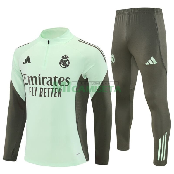Sudadera de Entrenamiento Real Madrid 2025/2026 Niño Kit Verde Claro