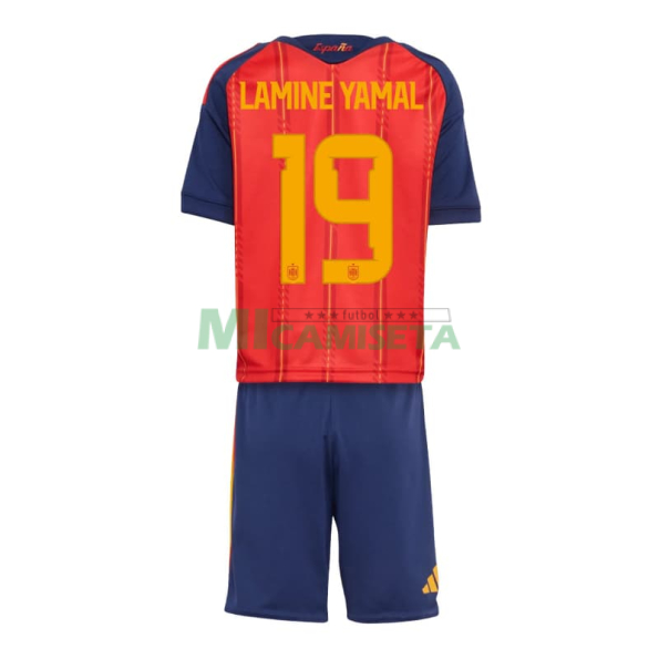 Camiseta Lamine Yamal 19 España Primera Equipación 2026 Rojo/Azul Niño Kit