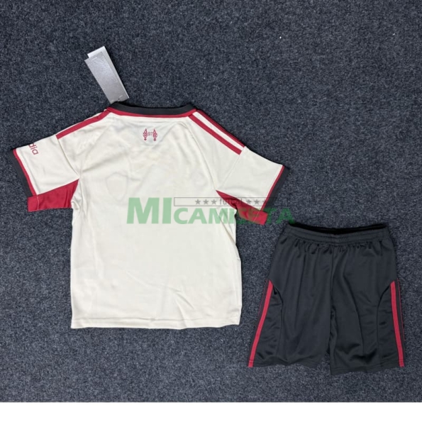 Camiseta Liverpool Segunda Equipación 2025/2026 Blanco Niño Kit
