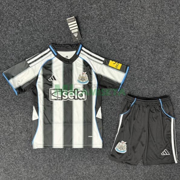 Camiseta Newcastle United Primera Equipación 2025/2026 Negro/Blanco Niño Kit