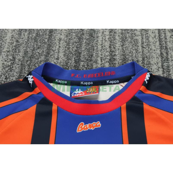 Camiseta Barcelona Segunda Equipación Retro 1997/98 Naranja/Azul Niño Kit