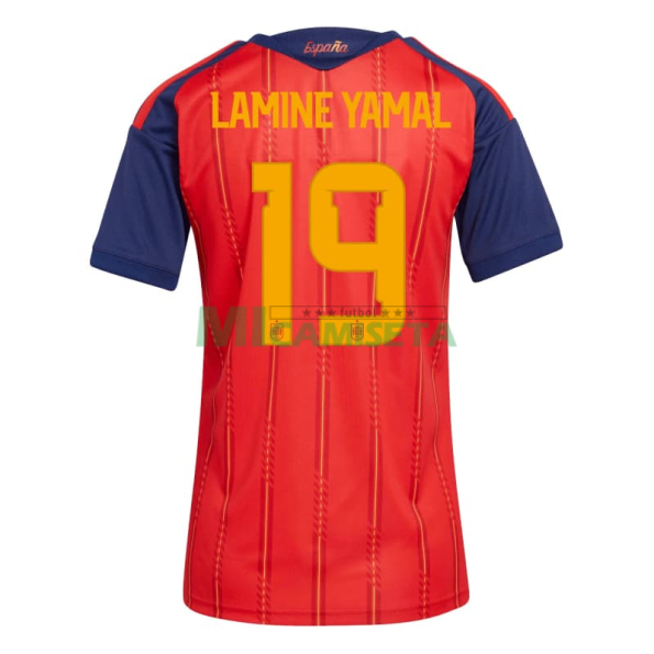 Camiseta Lamine Yamal 19 España Primera Equipación 2026 Rojo/Azul Mujer