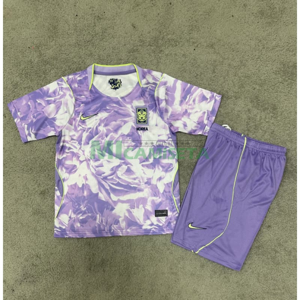 Camiseta Corea del Sur Segunda Equipación Mundial 2026 Morado Claro Niño Kit