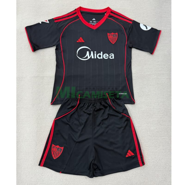 Camiseta Sevilla FC Tercera Equipación 2025/2026 Negro con Parche La Liga