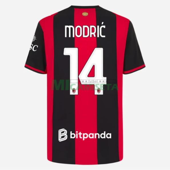 Camiseta MODRIĆ 14 AC Milan Primera Equipación 2026/2027 Rojo/Negro