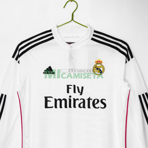 Camiseta Real Madrid Primera Equipación Retro 2014/15 ML Blanco