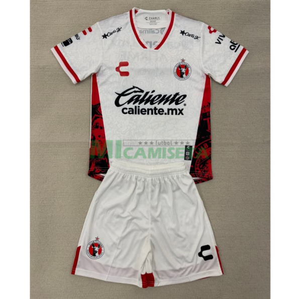 Camiseta Tijuana Segunda Equipación 2025/2026 Blanco Niño Kit