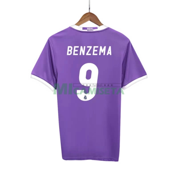 Camiseta BENZEMA 9 Real Madrid Segunda Equipación Retro 2016/17