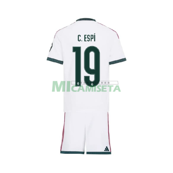 Camiseta C. ESPÍ 19 Real Madrid Primera Equipación 2026/2027 Blanco Niño Kit con Parche HP