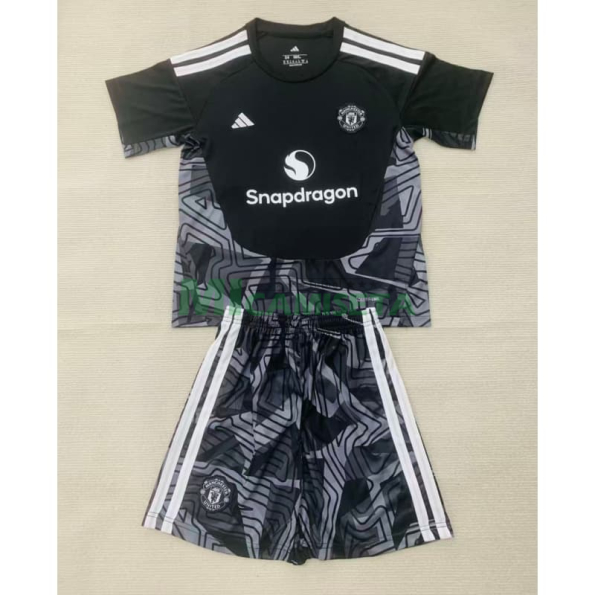 Camiseta de Portero Manchester United Primera Equipación 2026/2027 Negro Niño Kit