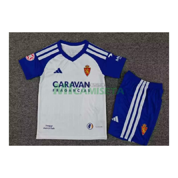 Camiseta Real Zaragoza Primera Equipación 2026/2027 Blanco/Azul Niño Kit