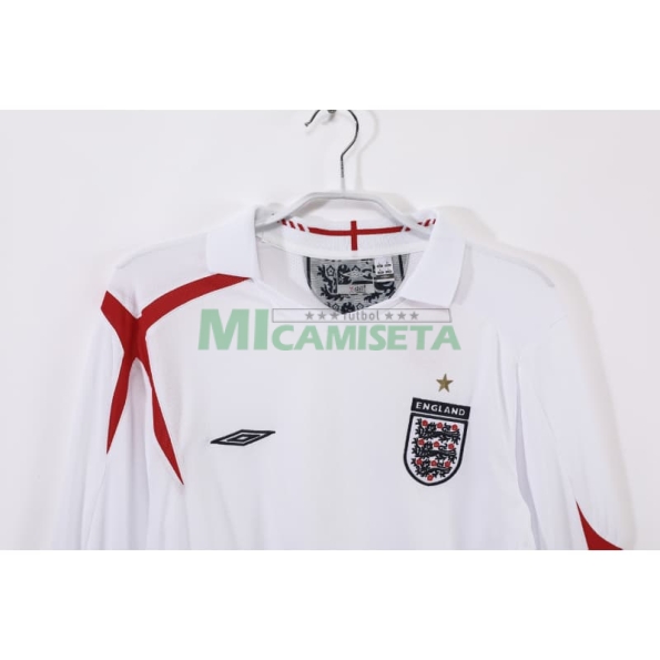 Camiseta Inglaterra Primera Equipación Retro 2006 Blanco ML