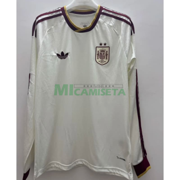 Camiseta España Segunda Equipación Mundial 2026 ML Blanco 2 Estrellas