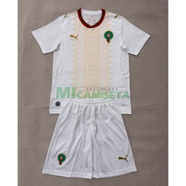 Camiseta Marruecos Segunda Equipación Mundial 2026 Blanco/Oro
