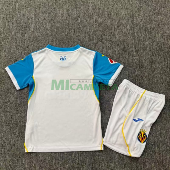 Camiseta Villarreal Segunda Equipación 2026/2027 Blanco/Azul Niño Kit con Parche La Liga