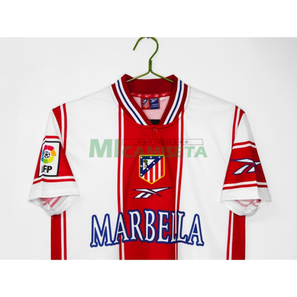 Camiseta Atletico de Madrid Primera Equipación Retro 1999/00 Blanco/Rojo
