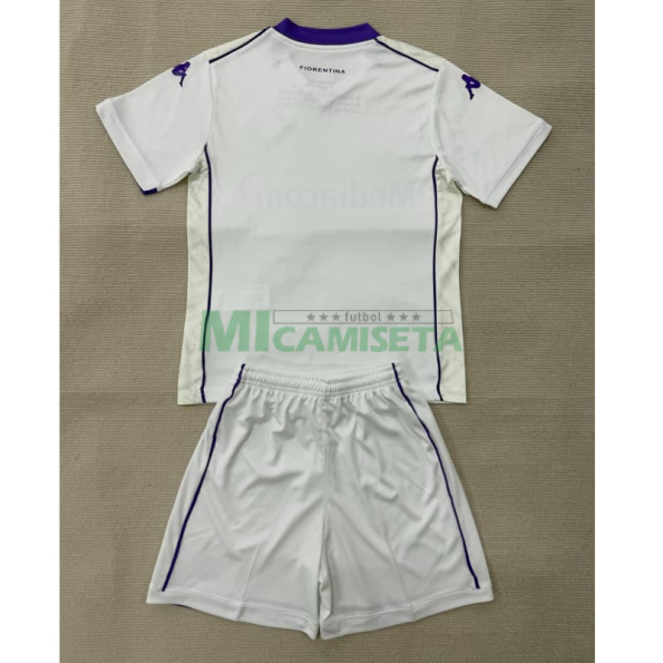 Camiseta Fiorentina Segunda Equipación 2025/2026 Blanco Niño Kit