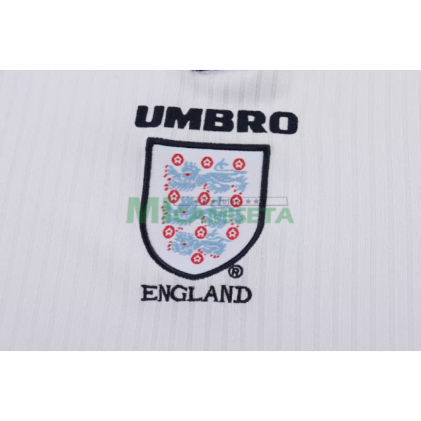 Camiseta Inglaterra Primera Equipación Retro 1998 ML Blanco Niño Kit