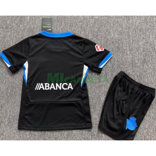 Camiseta Deportivo de La Coruña Segunda Equipación 2026/2027 Negro Niño Kit con Parche La Liga