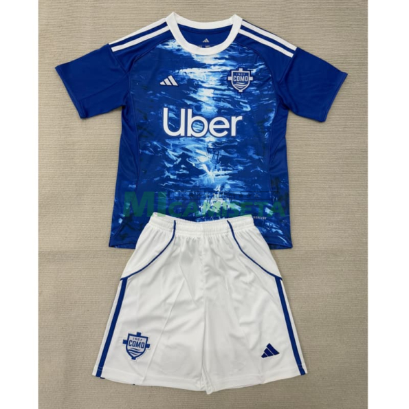 Camiseta Como 1907 Primera Equipación 2025/2026 Azul Niño Kit