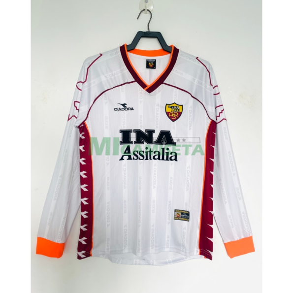 Camiseta AS Roma Segunda Equipación Retro 1999/00 ML Blanco