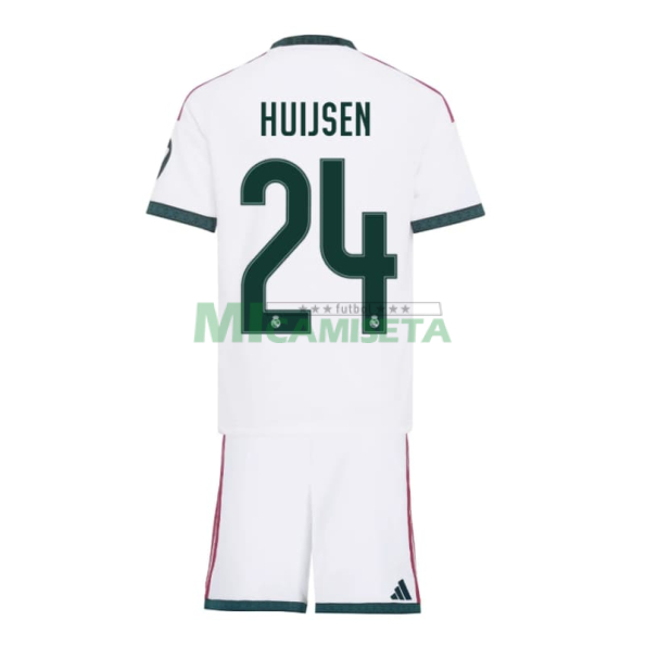 Camiseta HUIJSEN 24 Real Madrid Primera Equipación 2026/2027 Blanco Niño Kit con Parche HP
