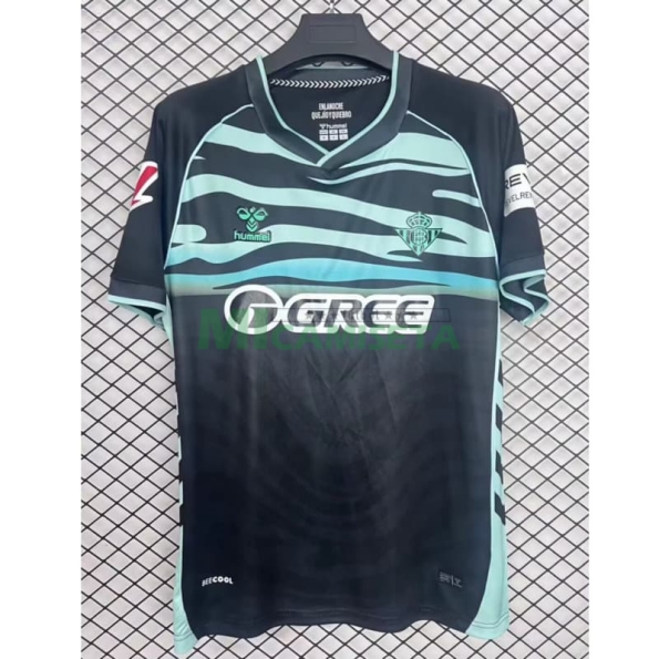 Camiseta Real Betis 2025/2026 Tercera Equipación Negro con Parche La Liga